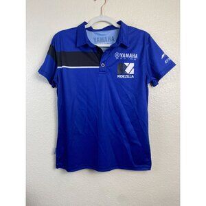 Yamaha Womens Polo Top size Medium Blue Ridezilla Short Sleeves Sports race